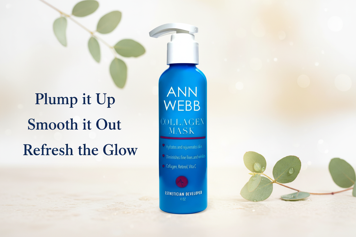 ANN WEBB Collagen Mask Ad with Taglines