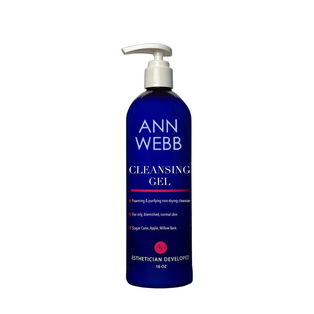 ANN WEBB Skin Products Cleansing Gel Non-greasy Foaming, Exfoliating Cleanser. Helps Oily/Blemished skin Made in America