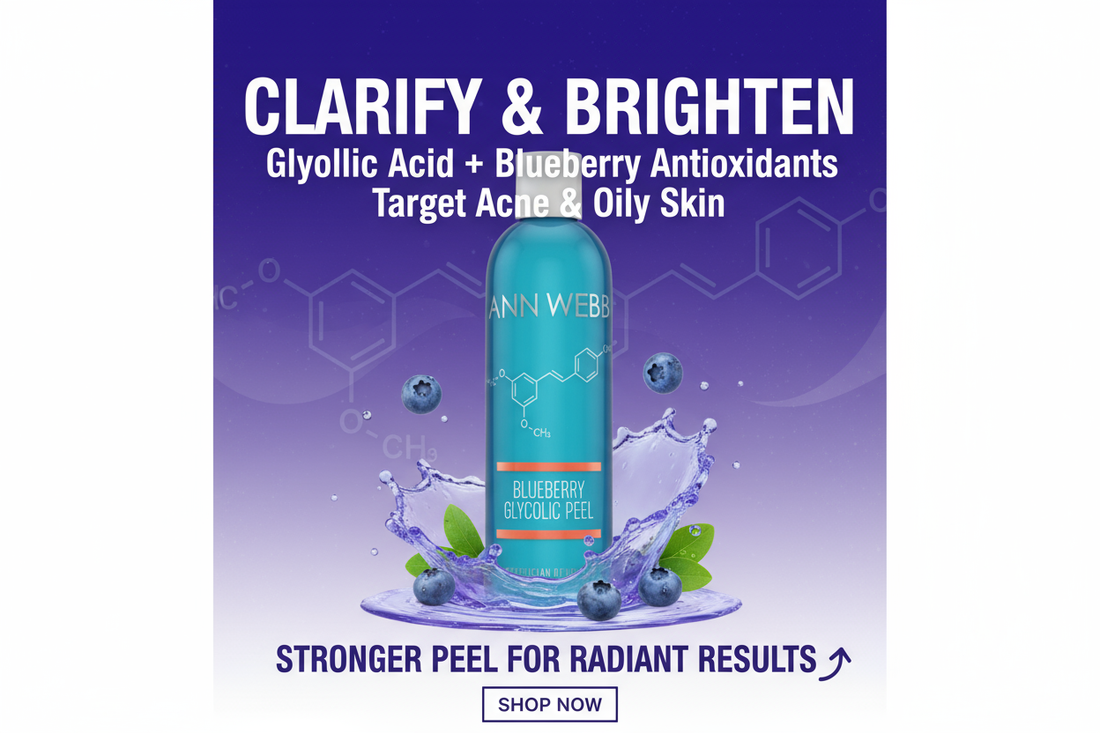 Blueberry Glycolic Peel - Gentle Exfoliating Face Peel for Smooth Glowing Skin by Ann Webb