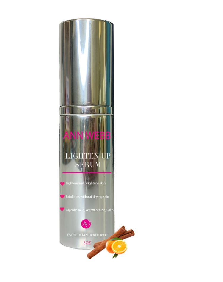 ANN WEBB Lighten Up Serum - skin brightening treatment for dark spots and hyperpigmentation - Made in America

