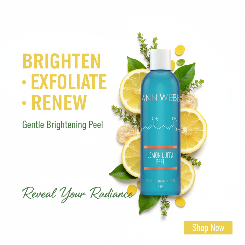 ANN WEBB Lemon Luffa Peel Marketing Ad