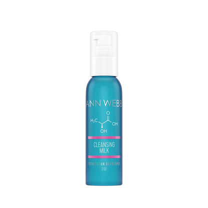 ANN WEBB Skin Products Cleansing Milk a thick, hydrating cleanser w/ lactic acid / AHA.  Hydrating face mask.  Made in USA.