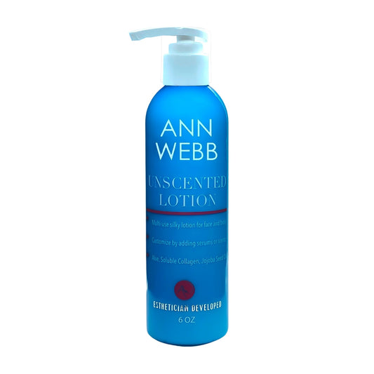 ANN WEBB Unscented Lotion Face & Body - Webb Skin 6oz Front