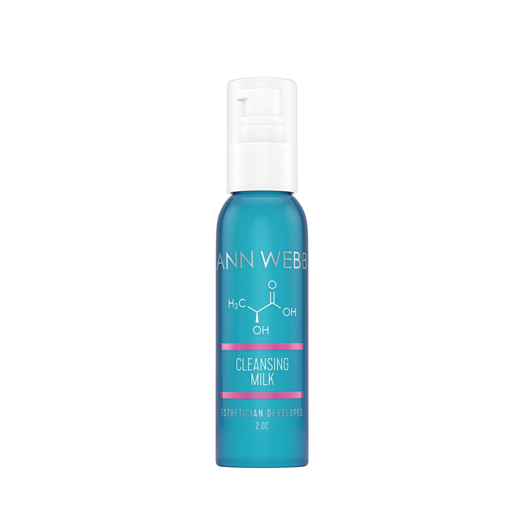 ANN WEBB Skin Products Cleansing Milk a thick, hydrating cleanser w/ lactic acid / AHA.  Hydrating face mask.  Made in USA.